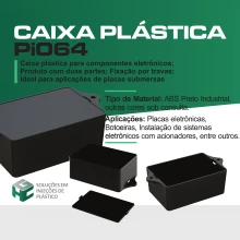 Caixa Plástica para Montagem de Circuitos Eletrônicos - Modelo Pi-064