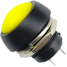 Botón Pulsador Impermeable 12mm - Color Amarillo