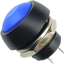 Botón Pulsador Impermeable 12mm - Azul