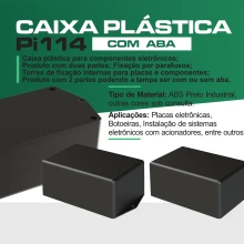 Caja Plástica para Circuitos Electrónicos Pi-114 con Solapa