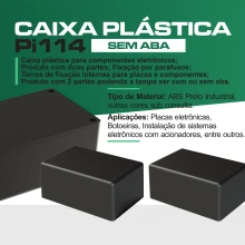 Caja Plástica para Montaje de Circuitos Electrónicos Pi-114