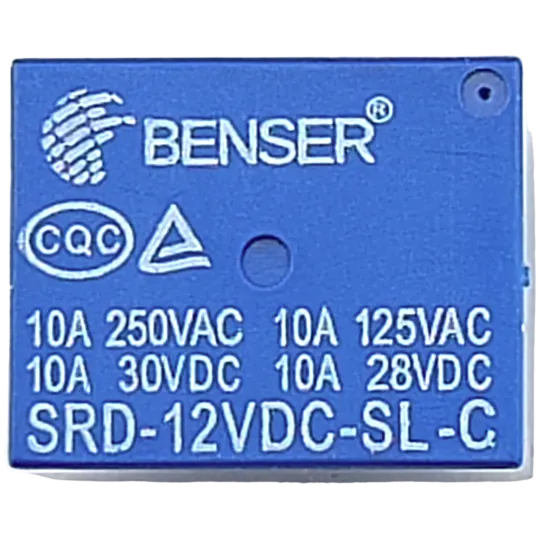 Relê Benser 12V 10A - Relé de Potência de 12 Volts e 10 Amperes